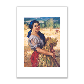 Amorsolo Untitled Maiden with Palay Stalks Print