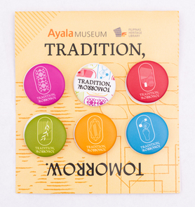 Button Pins 1.25 set of 6 with packaging - Krysten Tan