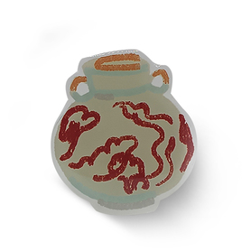 Globular Jarlet in Underglaze Red Pop Socket