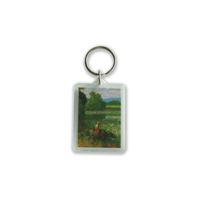 Amorsolo Untitled Boy Atop Carabao Keychain