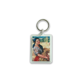 Amorsolo Untitled Maiden with Palay Stalks Keychain