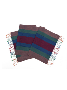 Striped Scarf #087 - Blue, Green, Orange, and Red