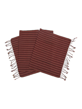 Striped Scarf #096 - Red, Blue, Yellow, Maroon, and Violet