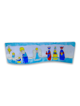 Nativity 1 - Painted on rectangular glass (3 kings of the right side)