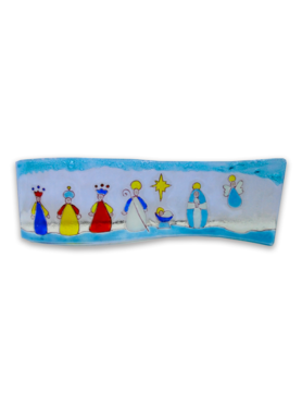 Nativity 2 - Painted on rectangular glass (3 kings on the left side)