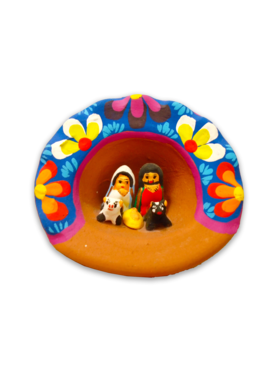 Nativity 13 - Terracotta Holy Family inside the circle